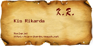 Kis Rikarda névjegykártya